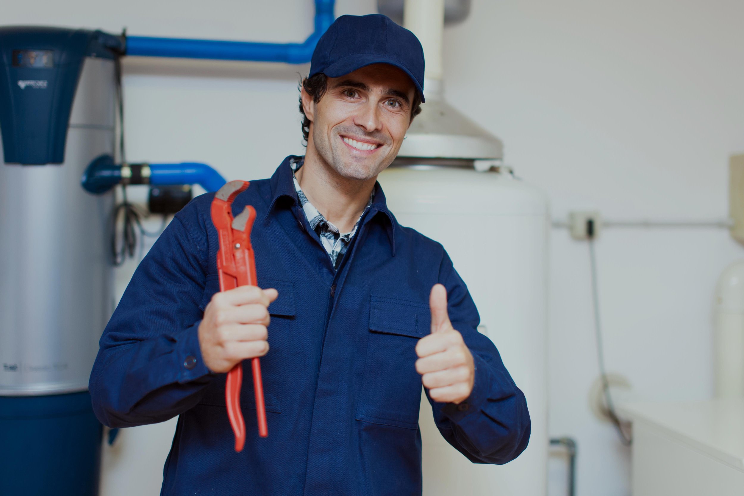 Plumber at work